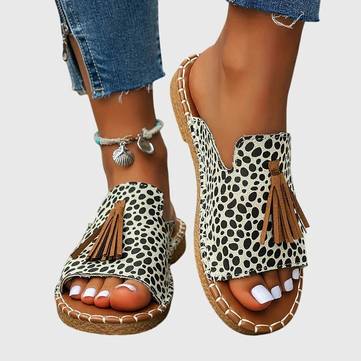 Amoret | Women's Round Toe Open Back Slip-On Flats