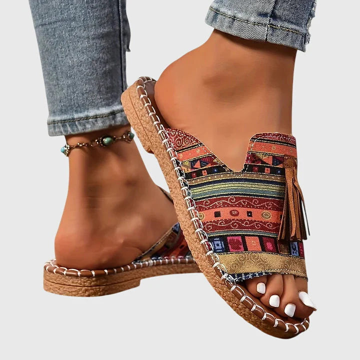 Amoret | Women's Round Toe Open Back Slip-On Flats