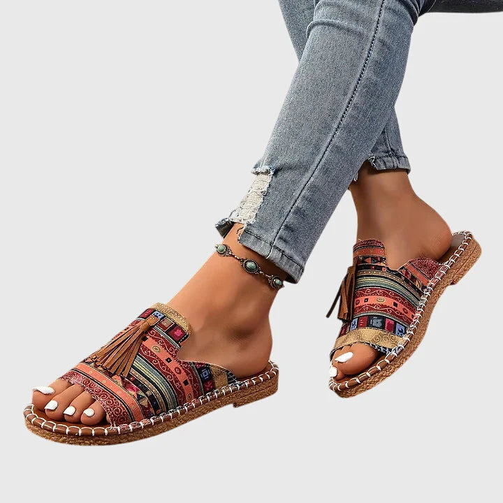 Amoret | Women's Round Toe Open Back Slip-On Flats