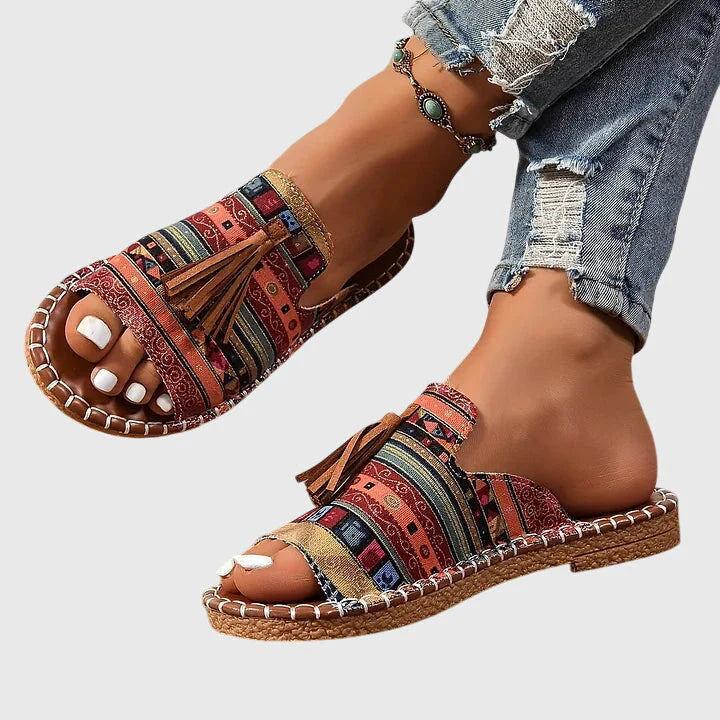 Amoret | Women's Round Toe Open Back Slip-On Flats