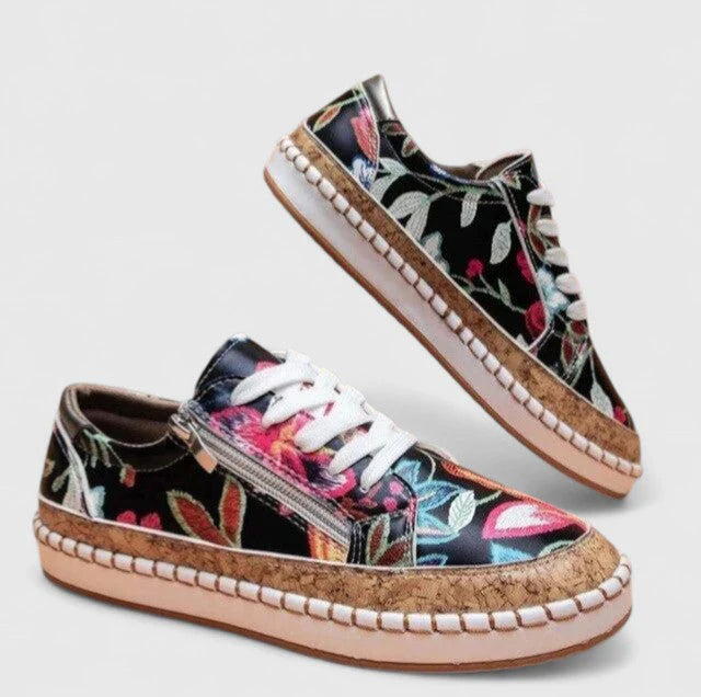 Amparo | Women's Side Zip Round Toe Lace Up Shoes