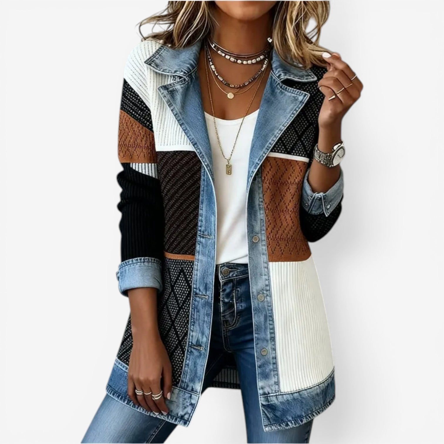 Amythest | Women's Long Sleeve Button Front Denim Jacket