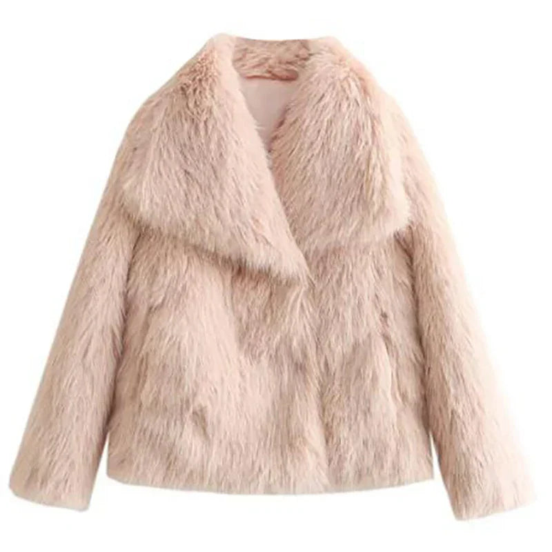 Anaika | Women’s Open Front Long Sleeve Faux Fur Winter Jacket