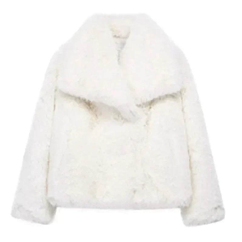 Anaika | Women’s Open Front Long Sleeve Faux Fur Winter Jacket