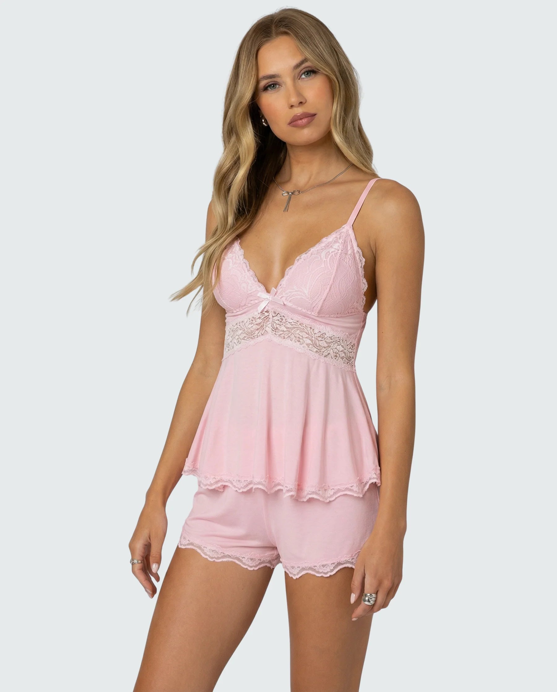 Analena | Women's Strappy Sleeveless V Neck Two Piece Set