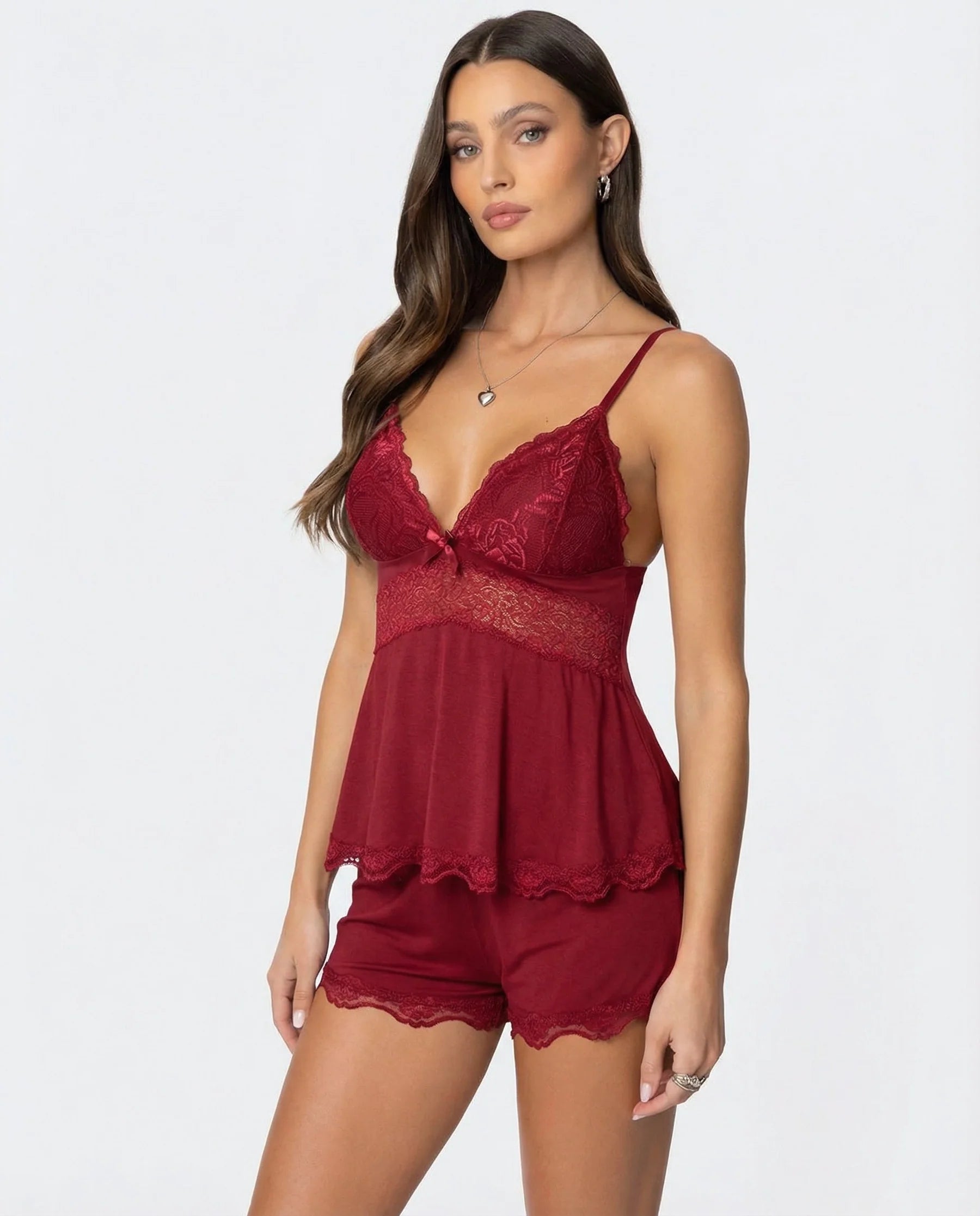 Analena | Women's Strappy Sleeveless V Neck Two Piece Set
