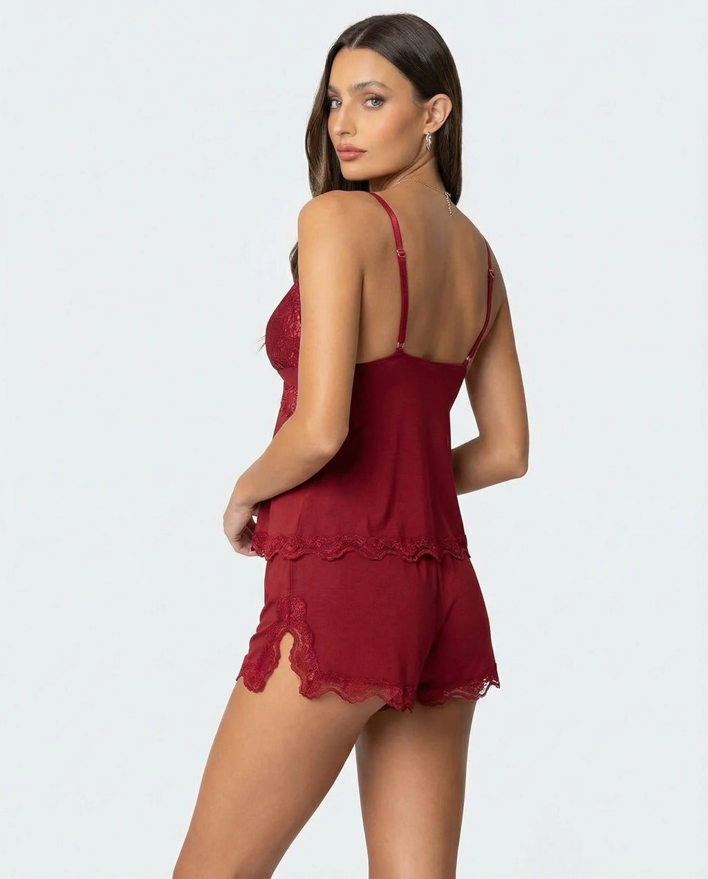 Analena | Women's Strappy Sleeveless V Neck Two Piece Set