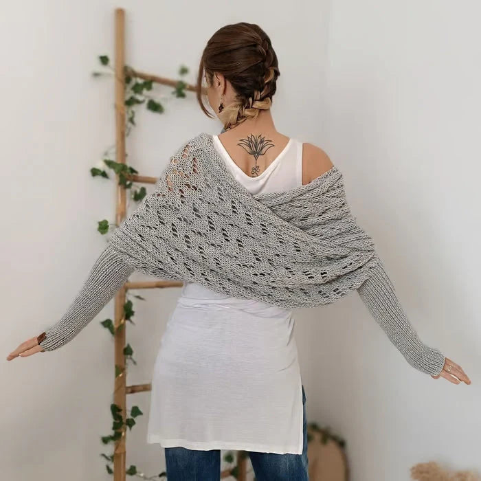 Analia | Women’s Mesh Long Sleeve Knitted Shawl