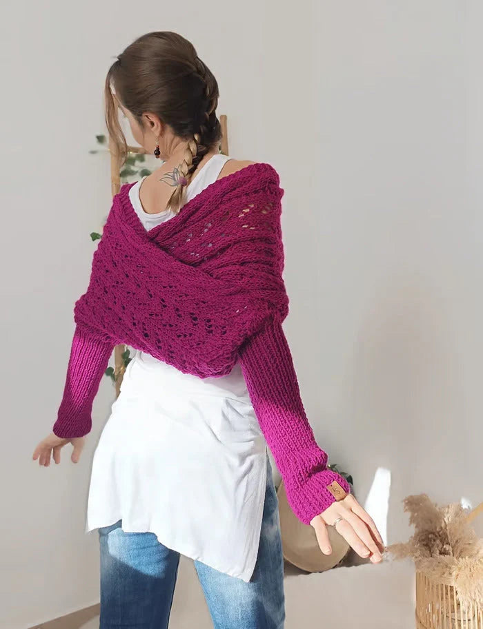 Analia | Women’s Mesh Long Sleeve Knitted Shawl