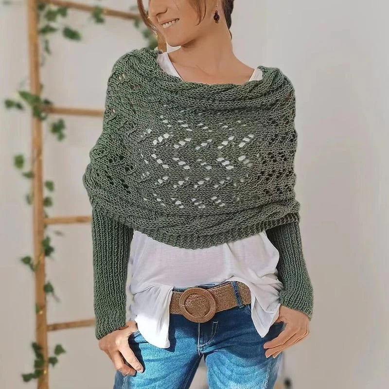 Analia | Women’s Mesh Long Sleeve Knitted Shawl
