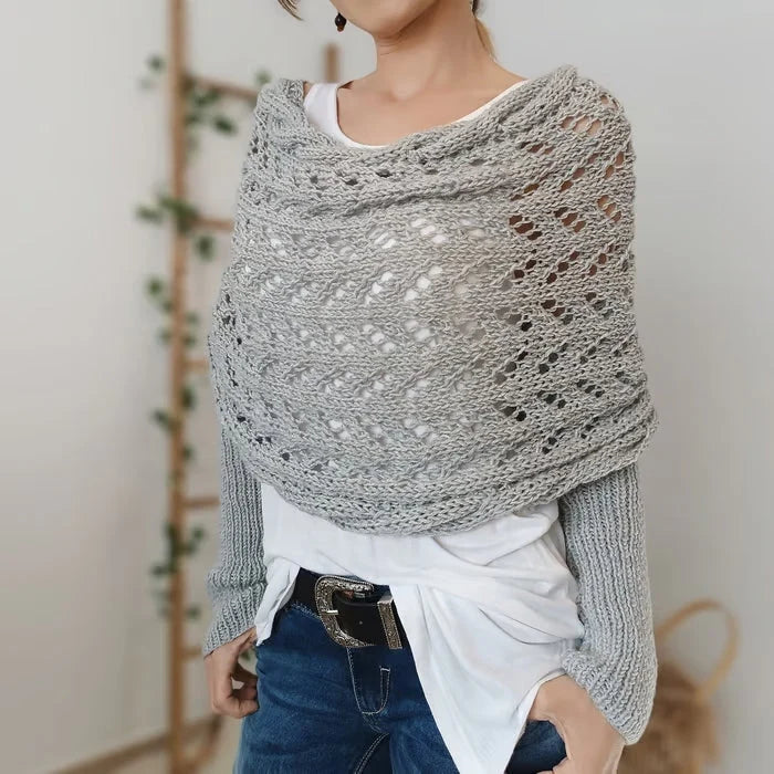 Analia | Women’s Mesh Long Sleeve Knitted Shawl