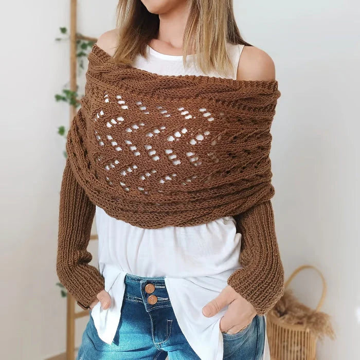 Analia | Women’s Mesh Long Sleeve Knitted Shawl