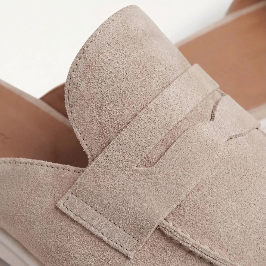 Andres | Men's Backless Slip-On Penny Strap Closed Toe Mules