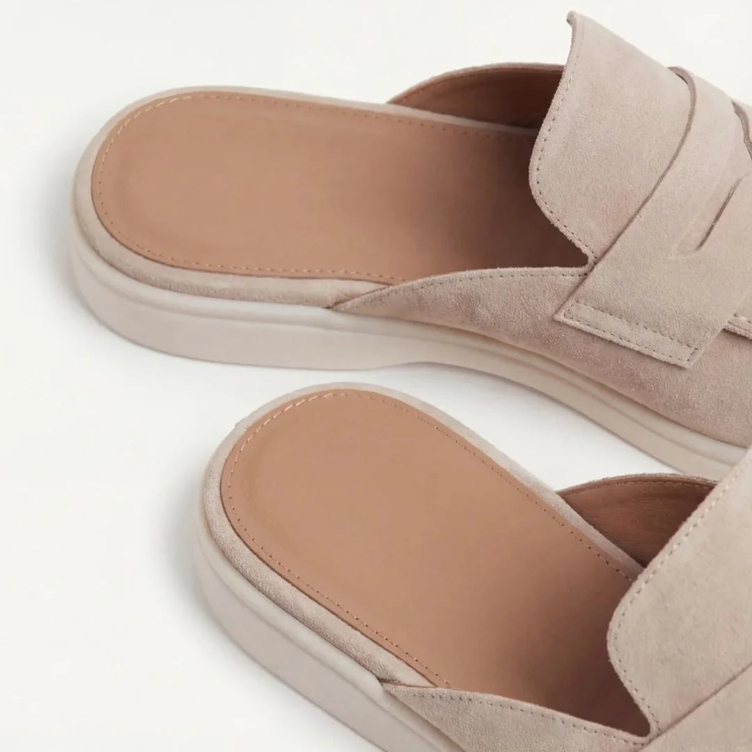 Andres | Men's Backless Slip-On Penny Strap Closed Toe Mules