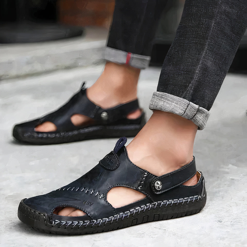 Andrew | Men's Closed Toe Adjustable Strap Slip On Sandals