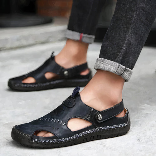 Andrew | Men's Closed Toe Adjustable Strap Slip On Sandals