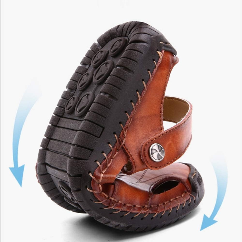 Andrew | Men's Closed Toe Adjustable Strap Slip On Sandals