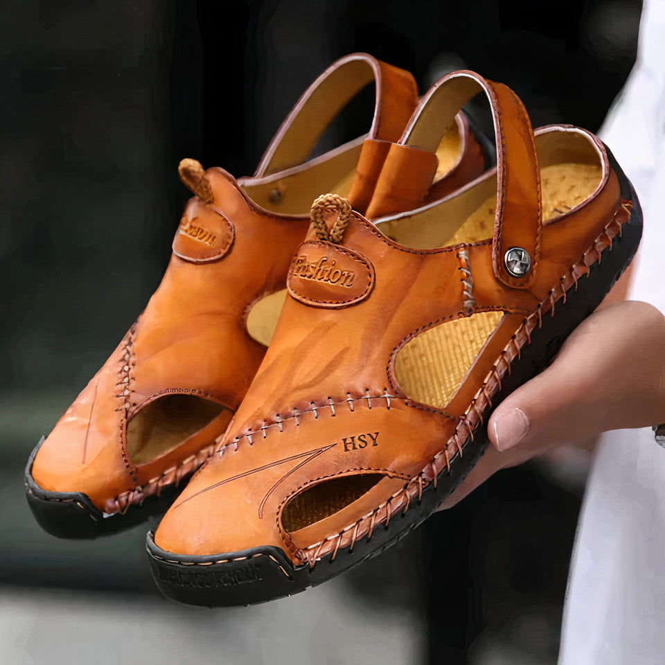 Andrew | Men's Closed Toe Adjustable Strap Slip On Sandals