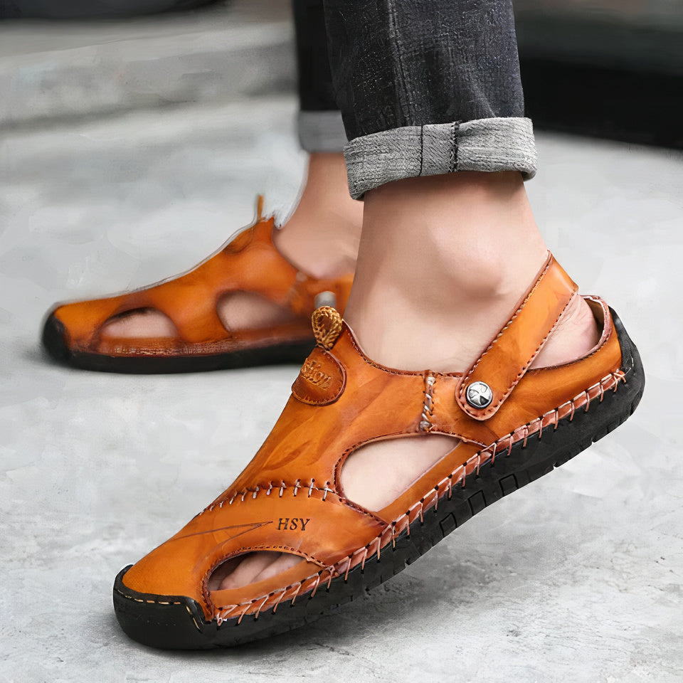 Andrew | Men's Closed Toe Adjustable Strap Slip On Sandals