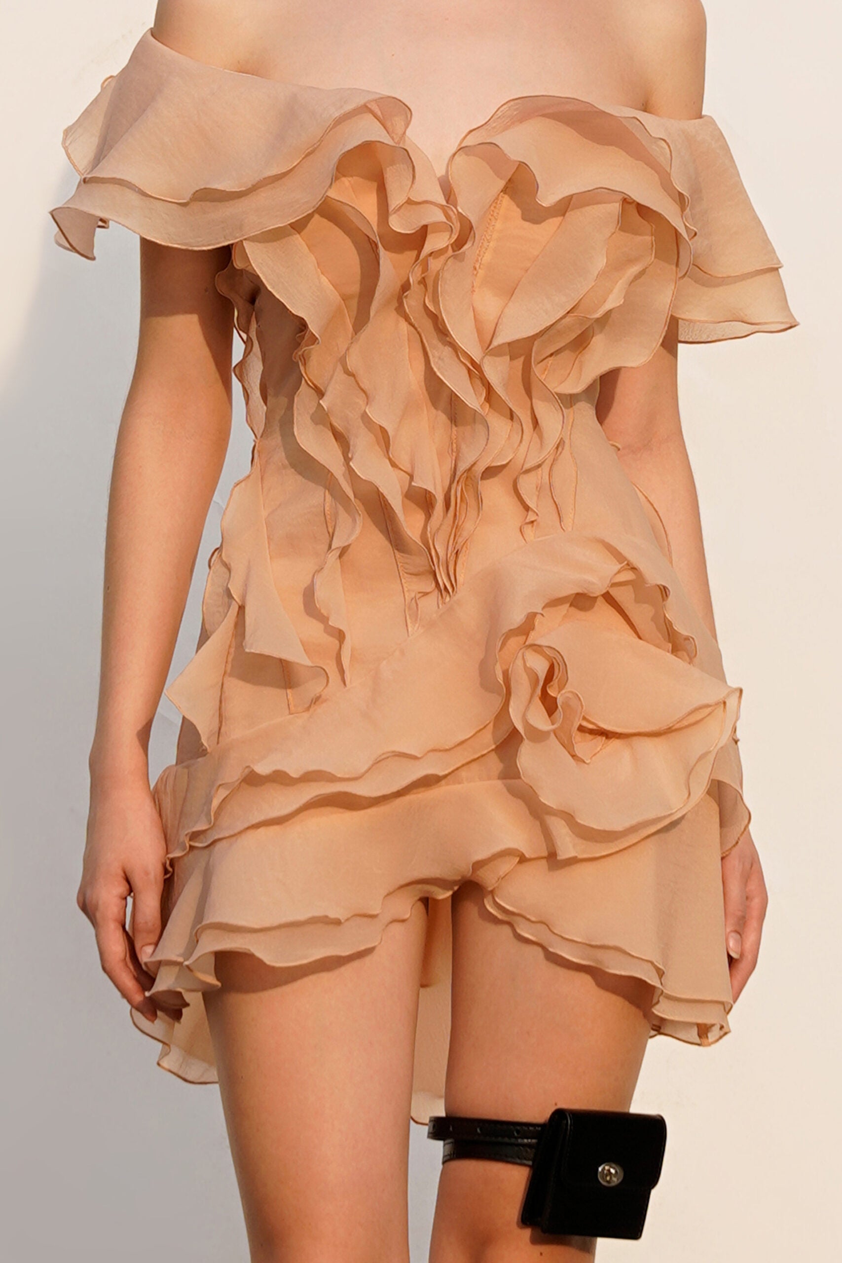 Angelica | Women’s V Neck Sleeveless Ruffled Mini Dress