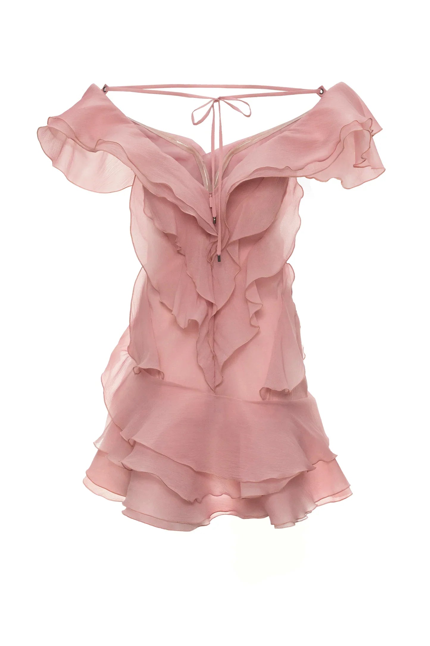 Angelica | Women’s V Neck Sleeveless Ruffled Mini Dress