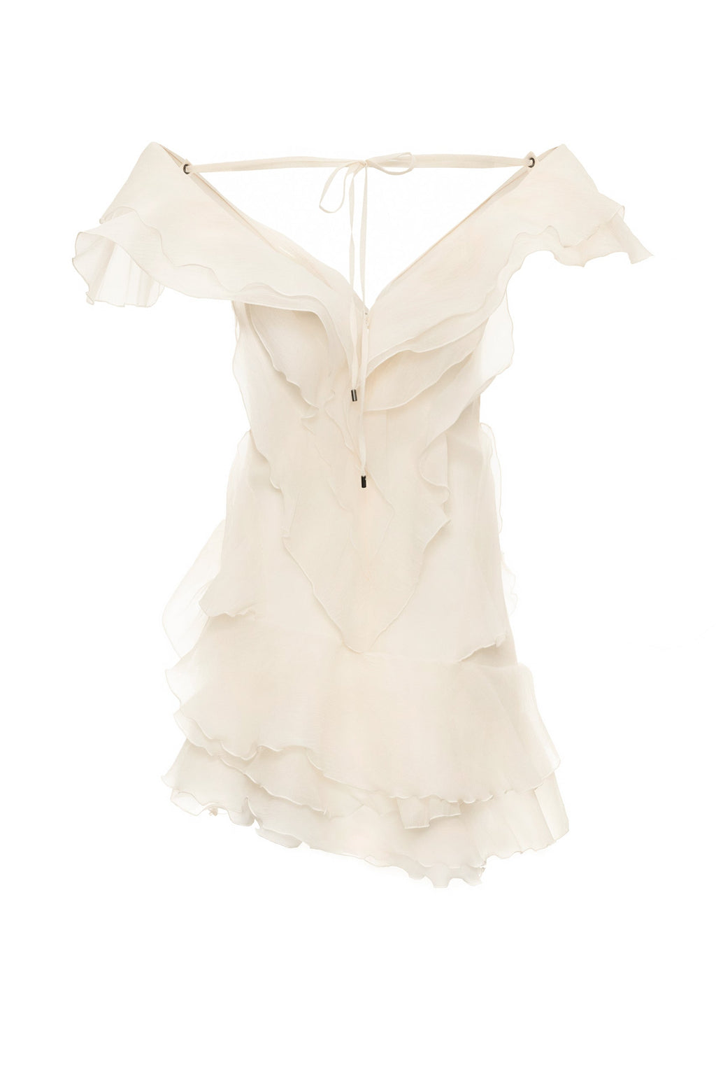 Angelica | Women’s V Neck Sleeveless Ruffled Mini Dress