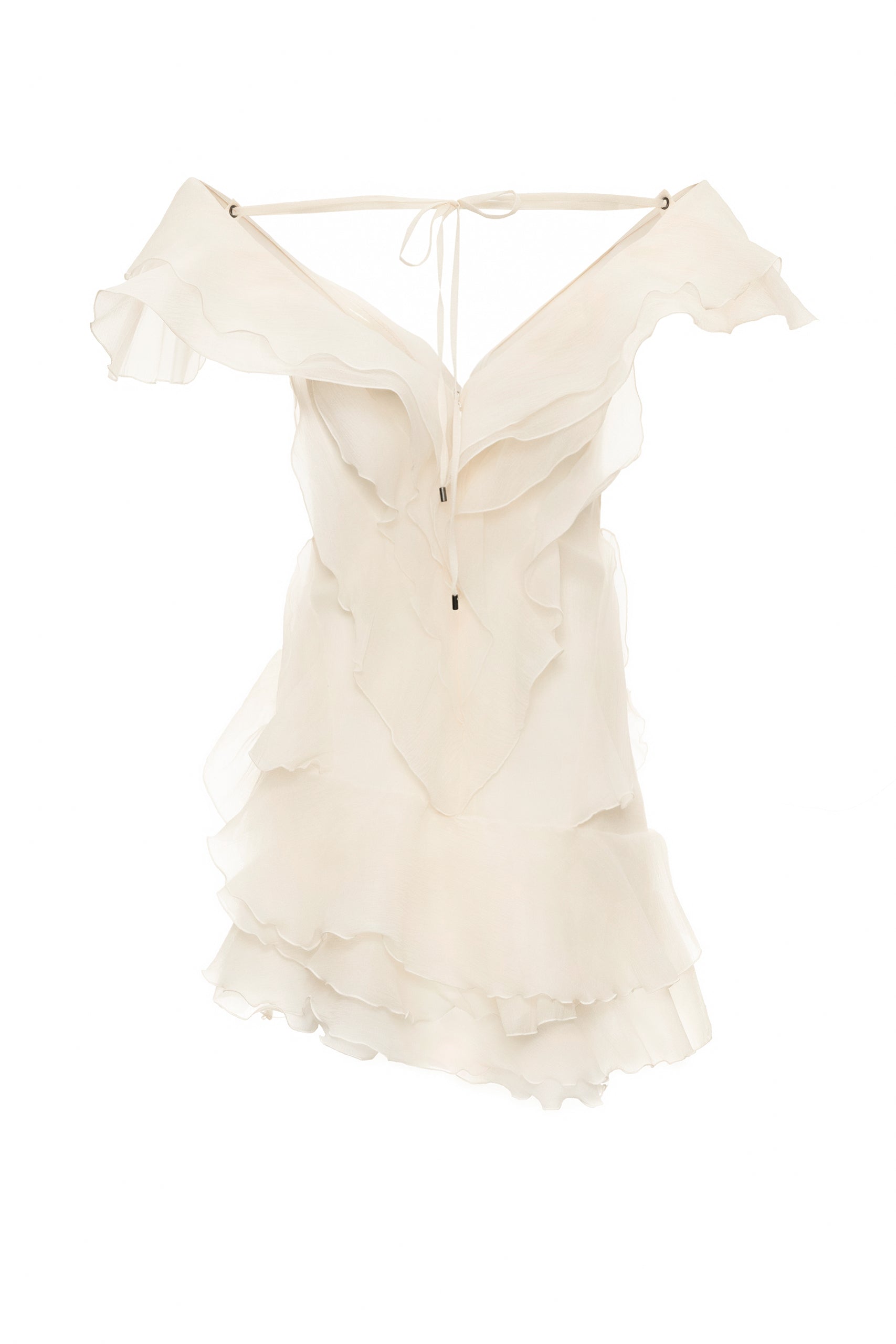 Angelica | Women’s V Neck Sleeveless Ruffled Mini Dress