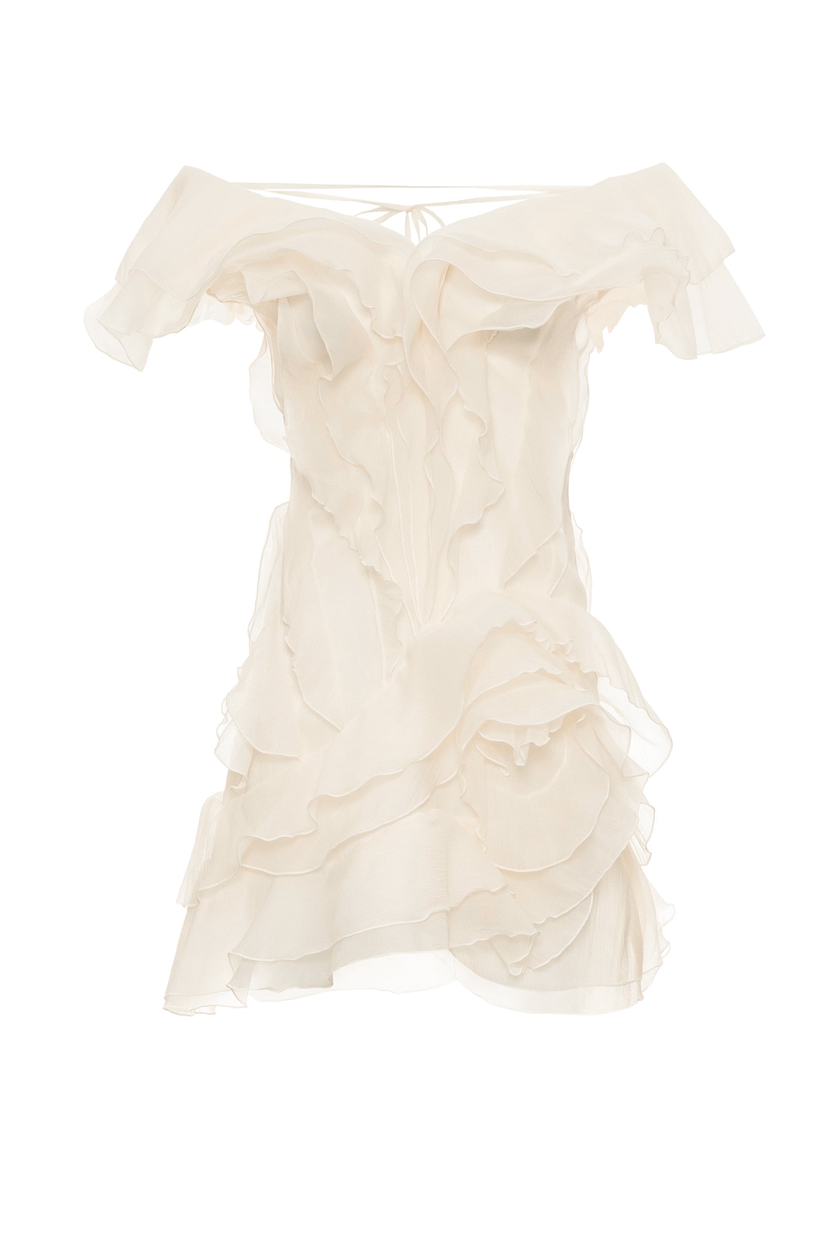 Angelica | Women’s V Neck Sleeveless Ruffled Mini Dress