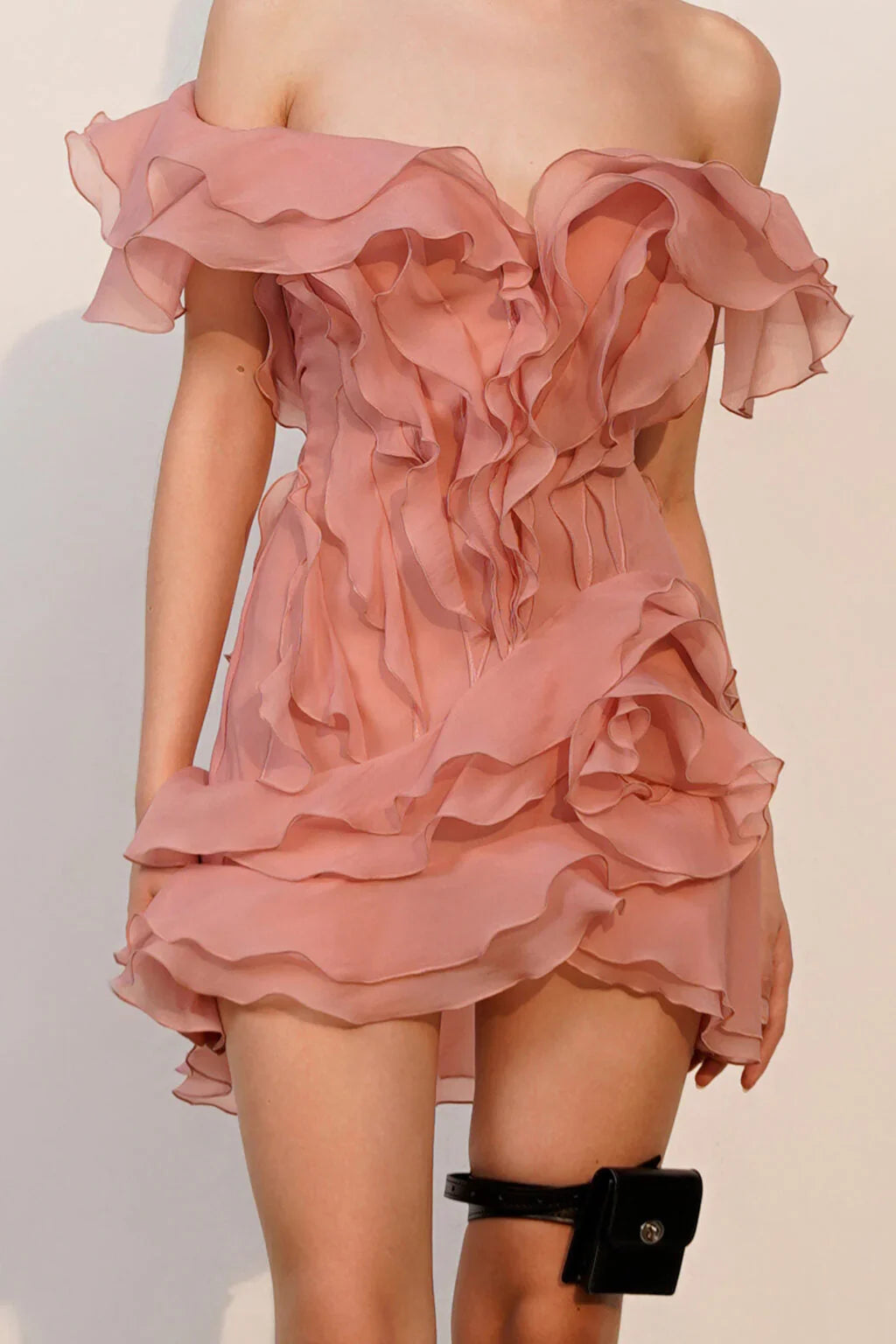 Angelica | Women’s V Neck Sleeveless Ruffled Mini Dress