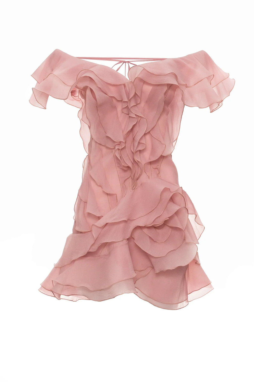 Angelica | Women’s V Neck Sleeveless Ruffled Mini Dress
