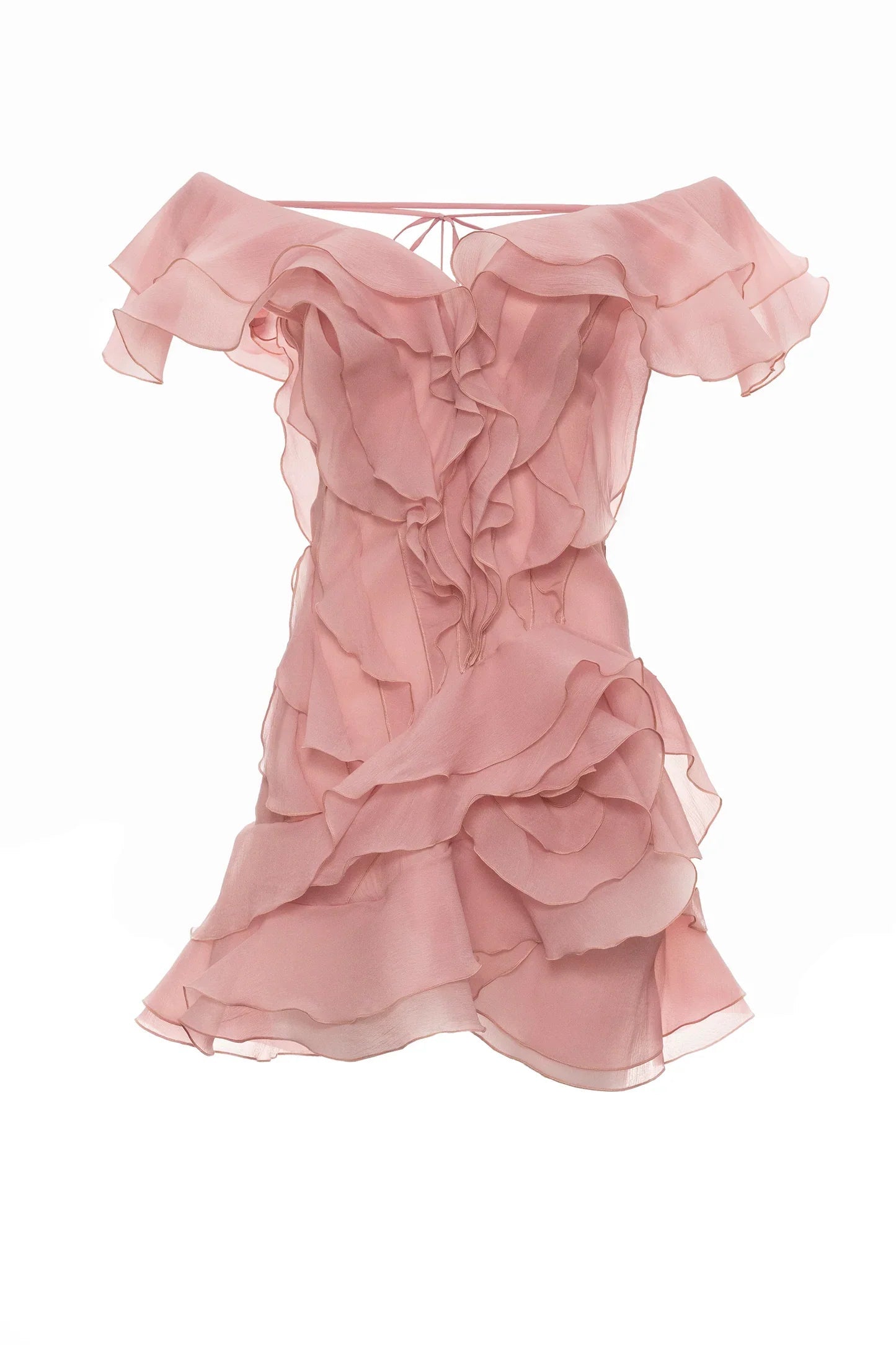 Angelica | Women’s V Neck Sleeveless Ruffled Mini Dress