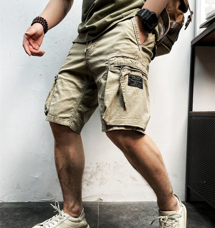 Angelo | Men's Utility Zipper Pocket Cargo Shorts