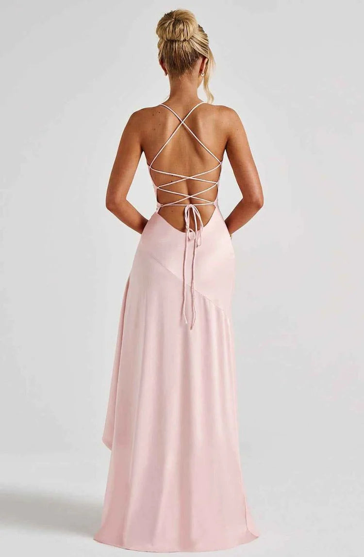 Anna | Women's V Neck Boho Slit Wedding Guest Dress