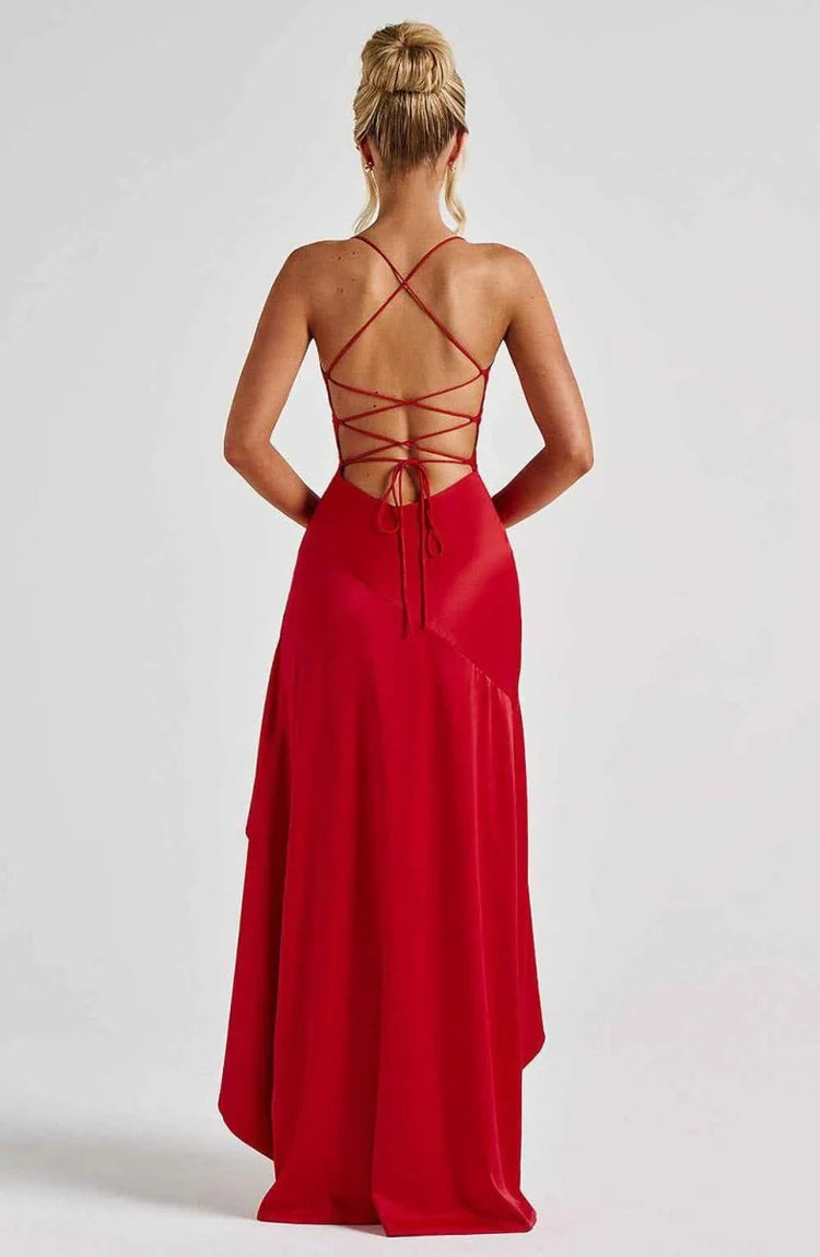 Anna | Women's V Neck Boho Slit Wedding Guest Dress