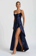Anna | Women's V Neck Boho Slit Wedding Guest Dress