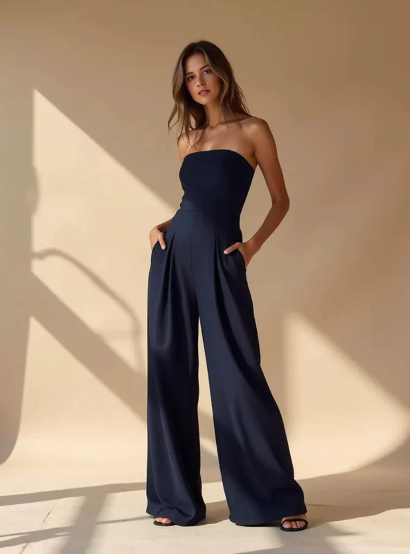 Arlette | Women’s Strapless Wide Leg Jumpsuit
