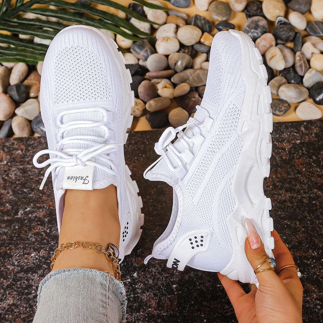 Apolline | Women’s Low Top Lace Up Round Toe Walking Sneakers