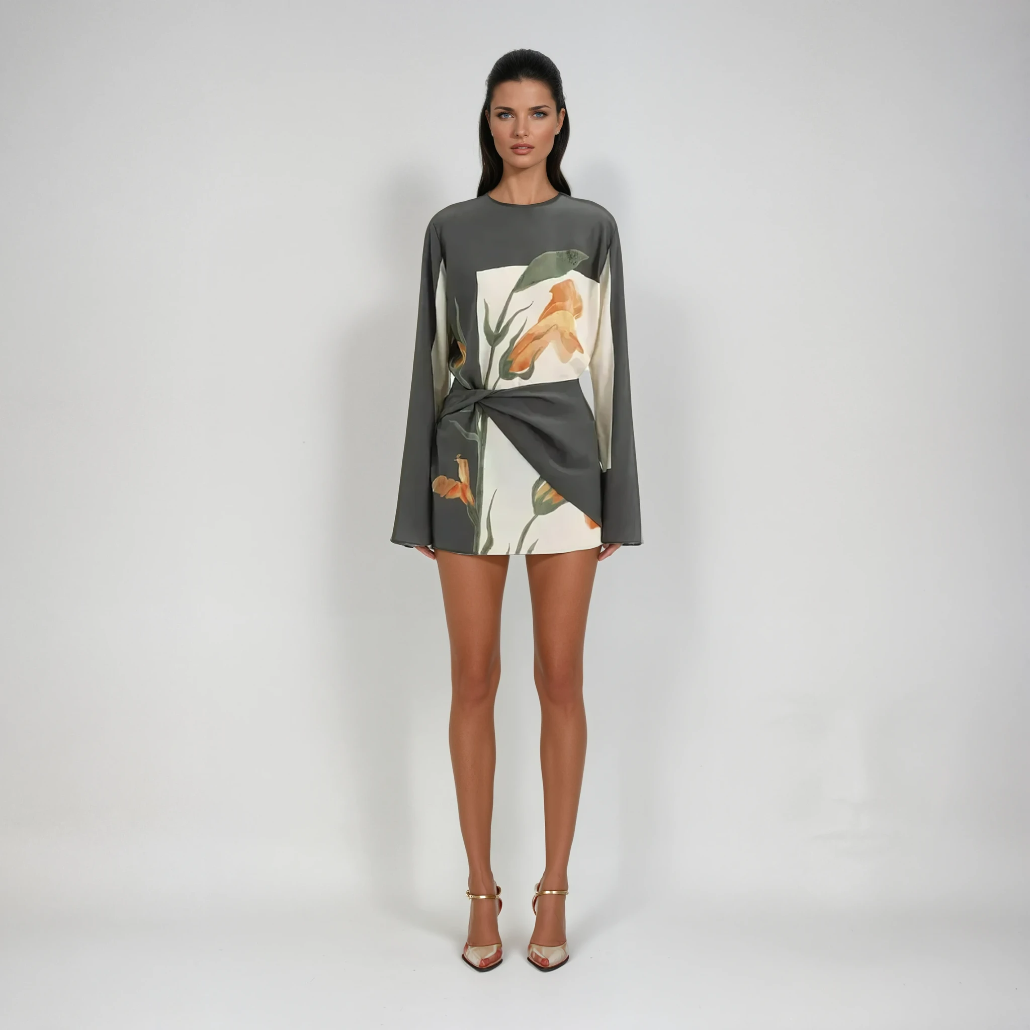 Arabella | Women’s Floral Print Long Sleeve Mini Dress