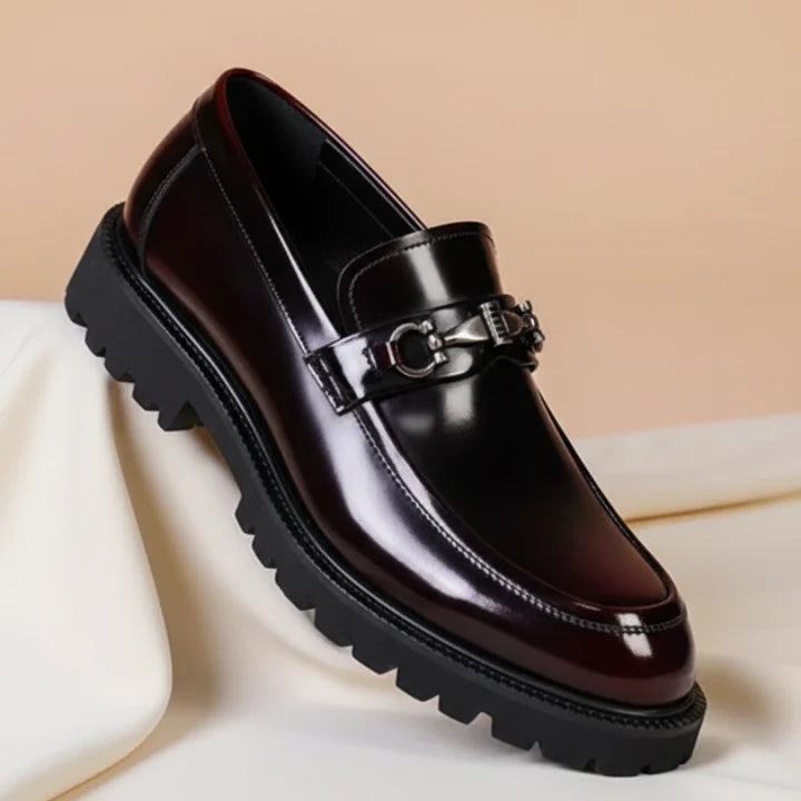 Arkady | Men’s Round Toe Buckle Detail Slip On Loafers
