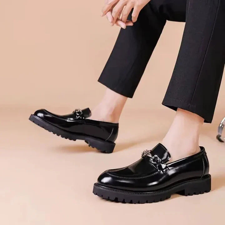 Arkady | Men’s Round Toe Buckle Detail Slip On Loafers