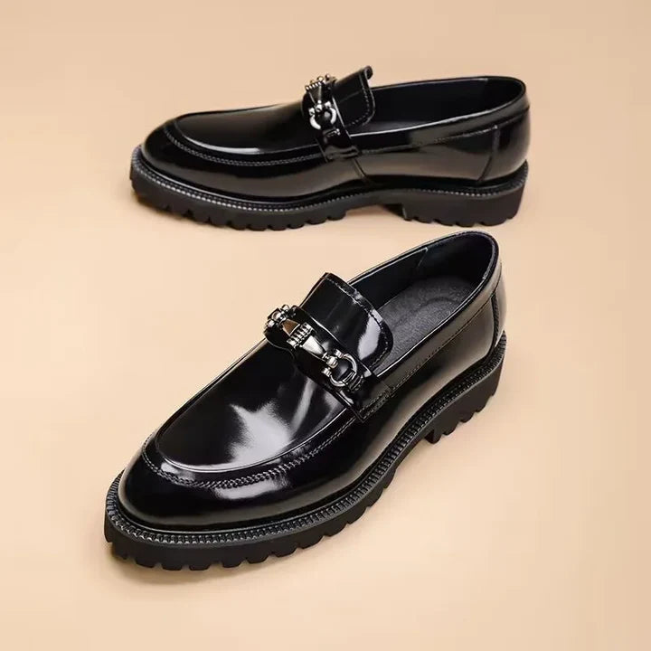 Arkady | Men’s Round Toe Buckle Detail Slip On Loafers