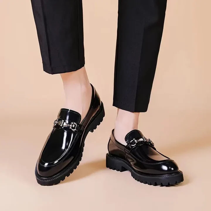 Arkady | Men’s Round Toe Buckle Detail Slip On Loafers