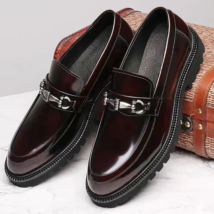 Arkady | Men’s Round Toe Buckle Detail Slip On Loafers