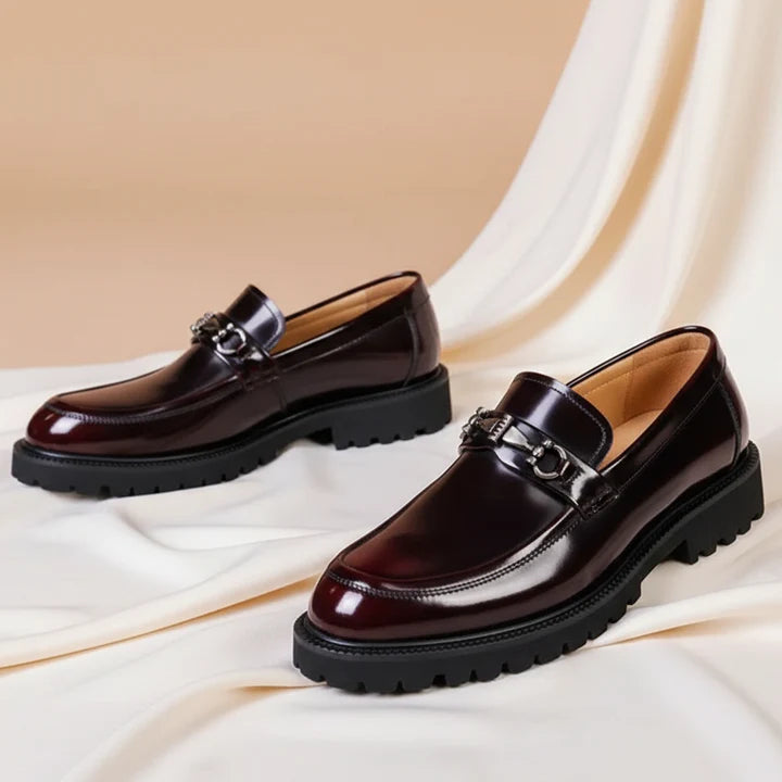 Arkady | Men’s Round Toe Buckle Detail Slip On Loafers