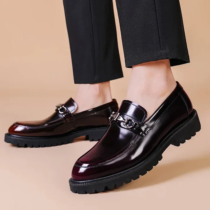 Arkady | Men’s Round Toe Buckle Detail Slip On Loafers