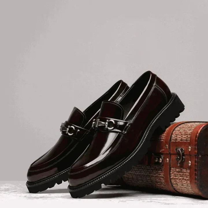 Arkady | Men’s Round Toe Buckle Detail Slip On Loafers