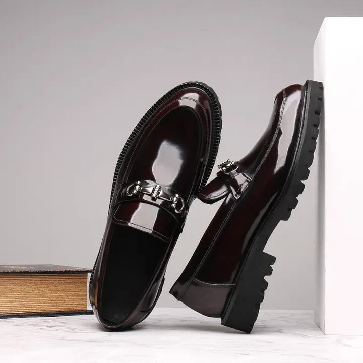Arkady | Men’s Round Toe Buckle Detail Slip On Loafers
