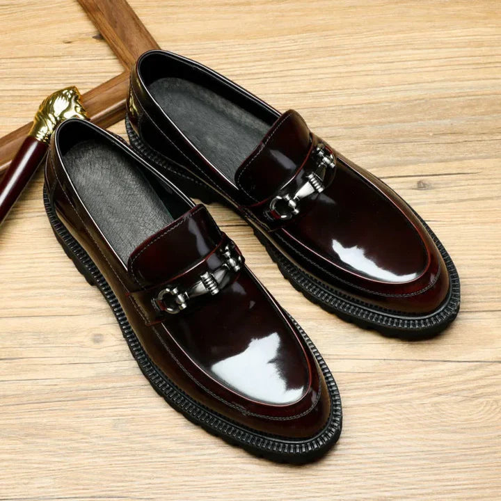 Arkady | Men’s Round Toe Buckle Detail Slip On Loafers