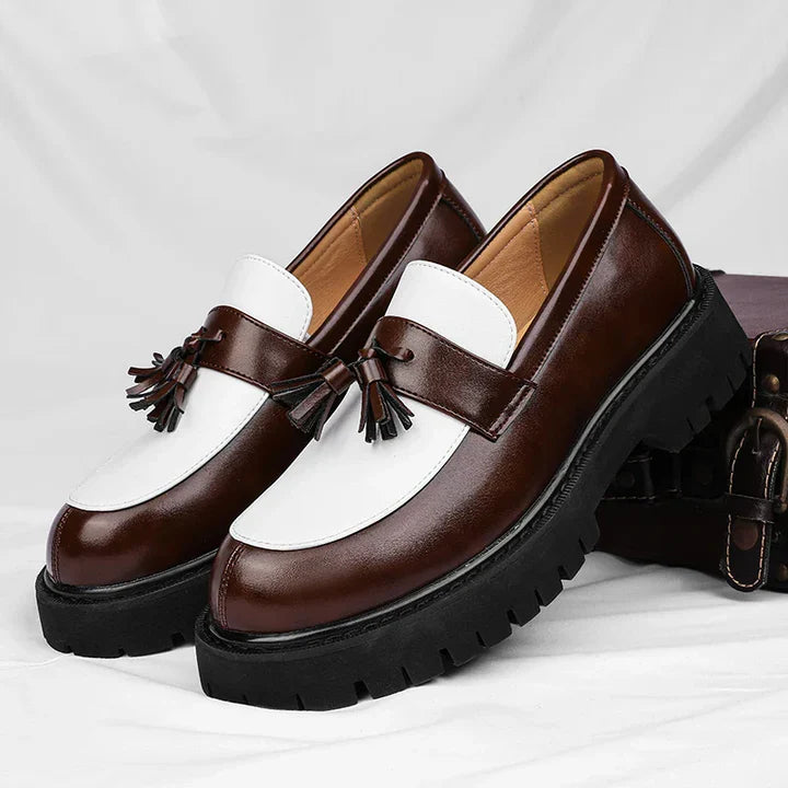 Arland | Men’s Block Heel Round Toe Dress Loafers