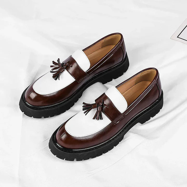 Arland | Men’s Block Heel Round Toe Dress Loafers